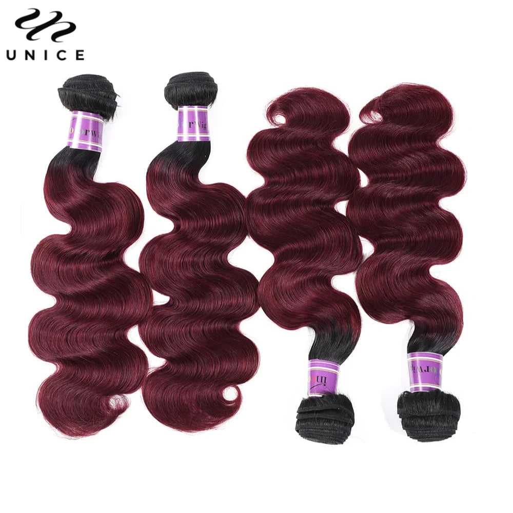 Hair Burgundy Body Wave Human Hair Bundles