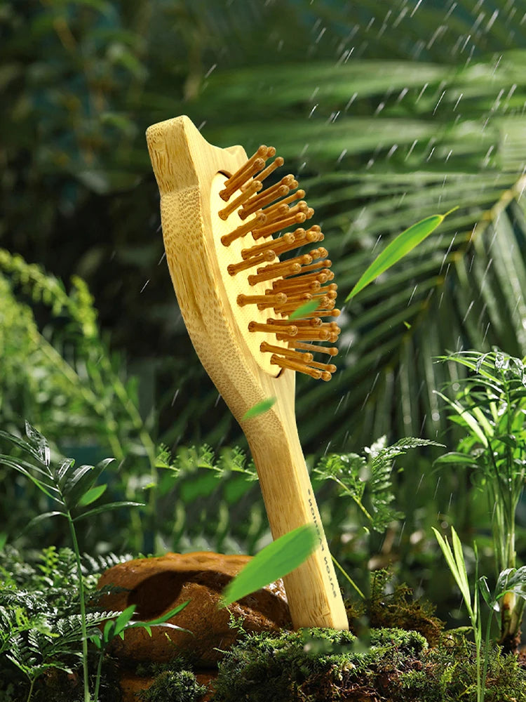 Eco Bamboo Hair Brush Nature Wooden Anti-Static