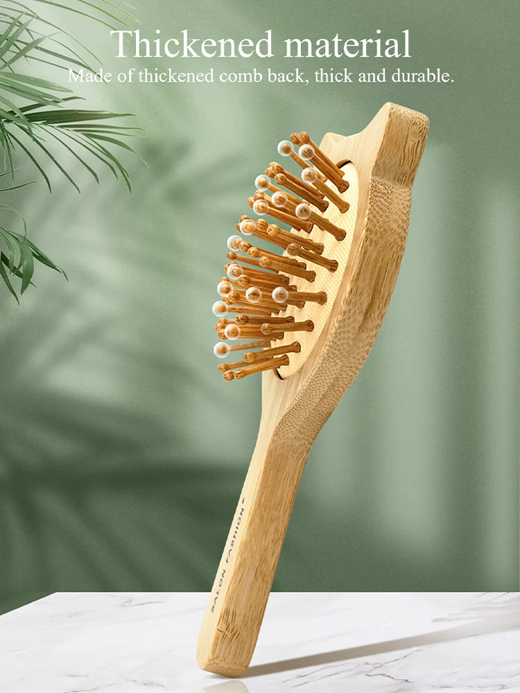 Eco Bamboo Hair Brush Nature Wooden Anti-Static