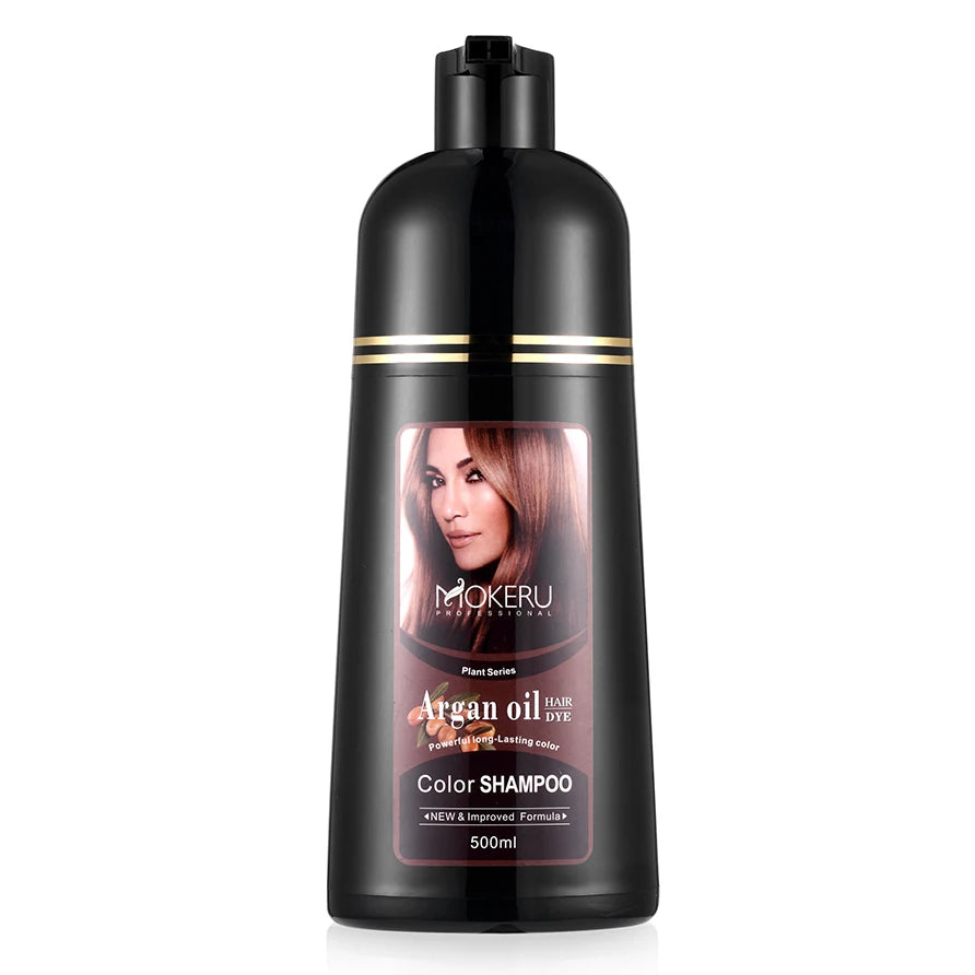 Argan Oil Natural Long Lasting Black Brown Permanent Hair Dye Shampoo For Gray Hair