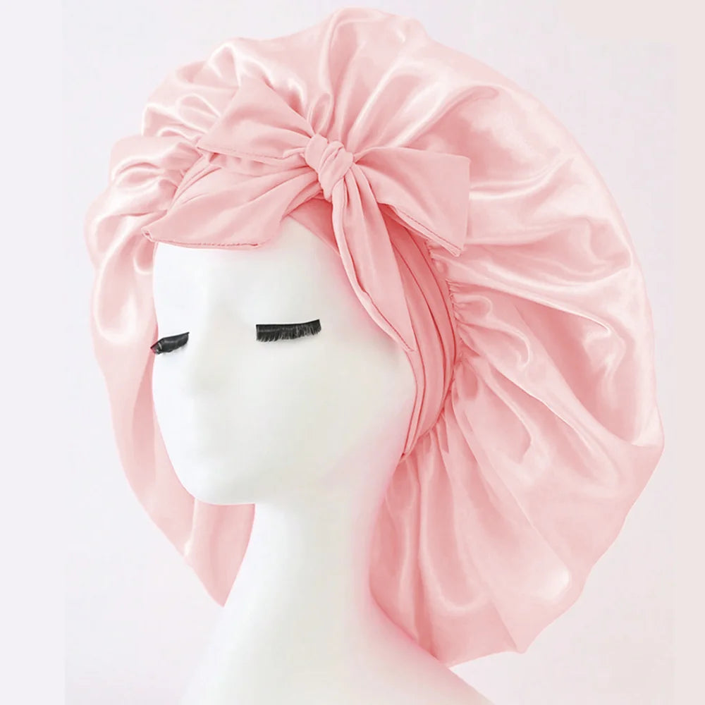 Silk Satin Bonnet Adjustable for sleeping