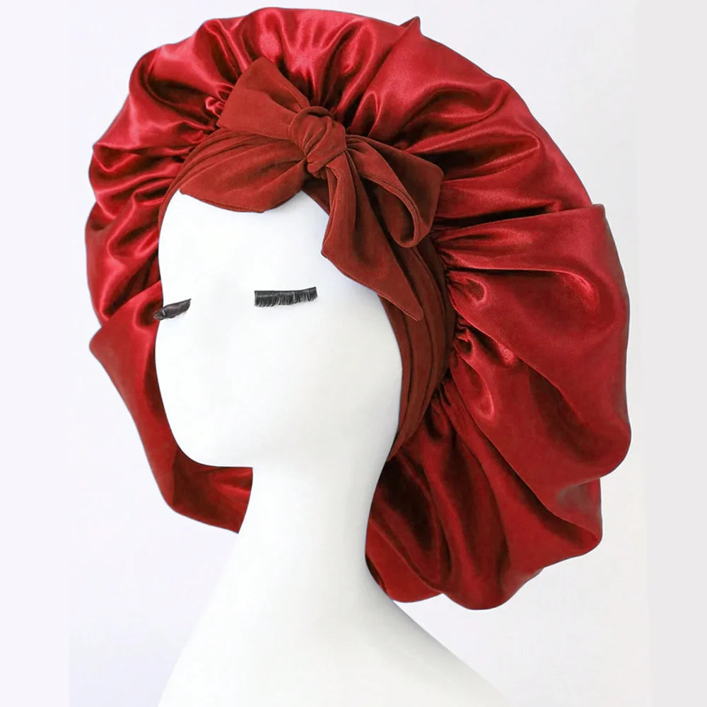 Silk Satin Bonnet Adjustable for sleeping