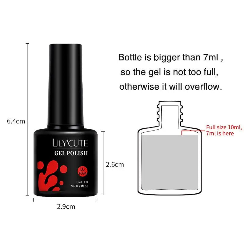 LILYCUTE 129 Colors 7ML Nail Gel Polish