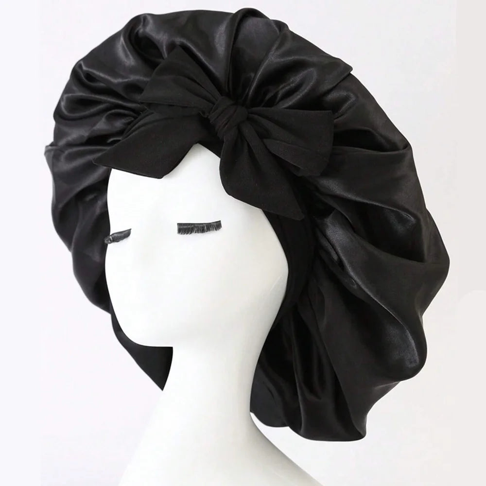 Silk Satin Bonnet Adjustable for sleeping