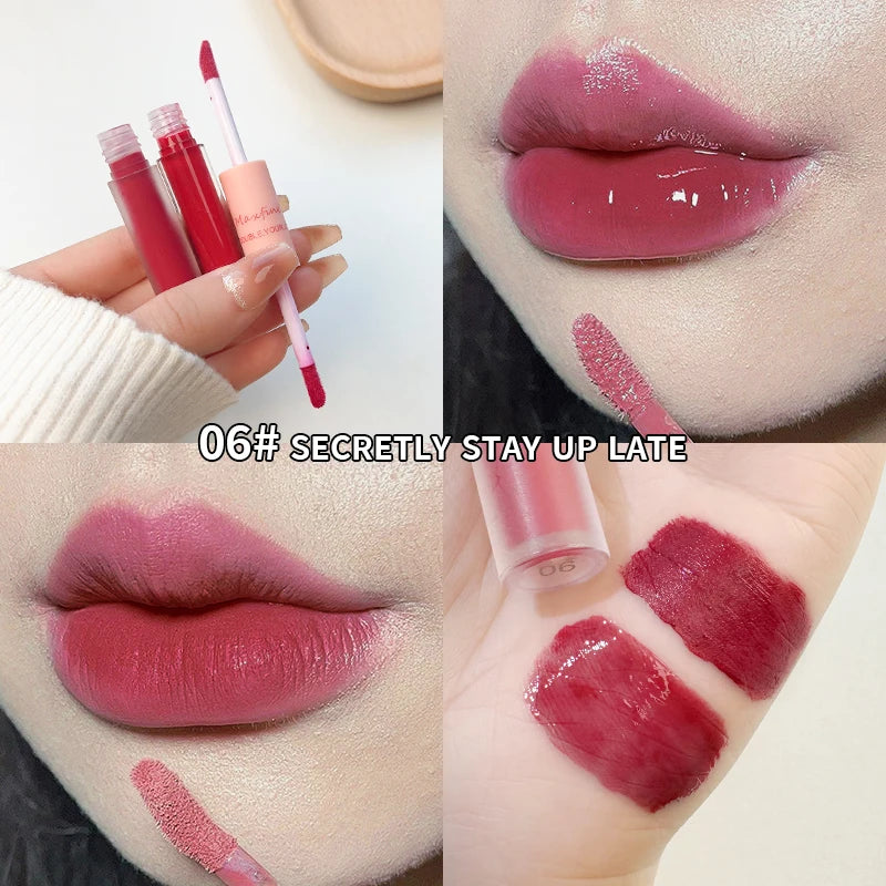 Double End Lip Glaze Full Gloss Mirror And Matte Velvet