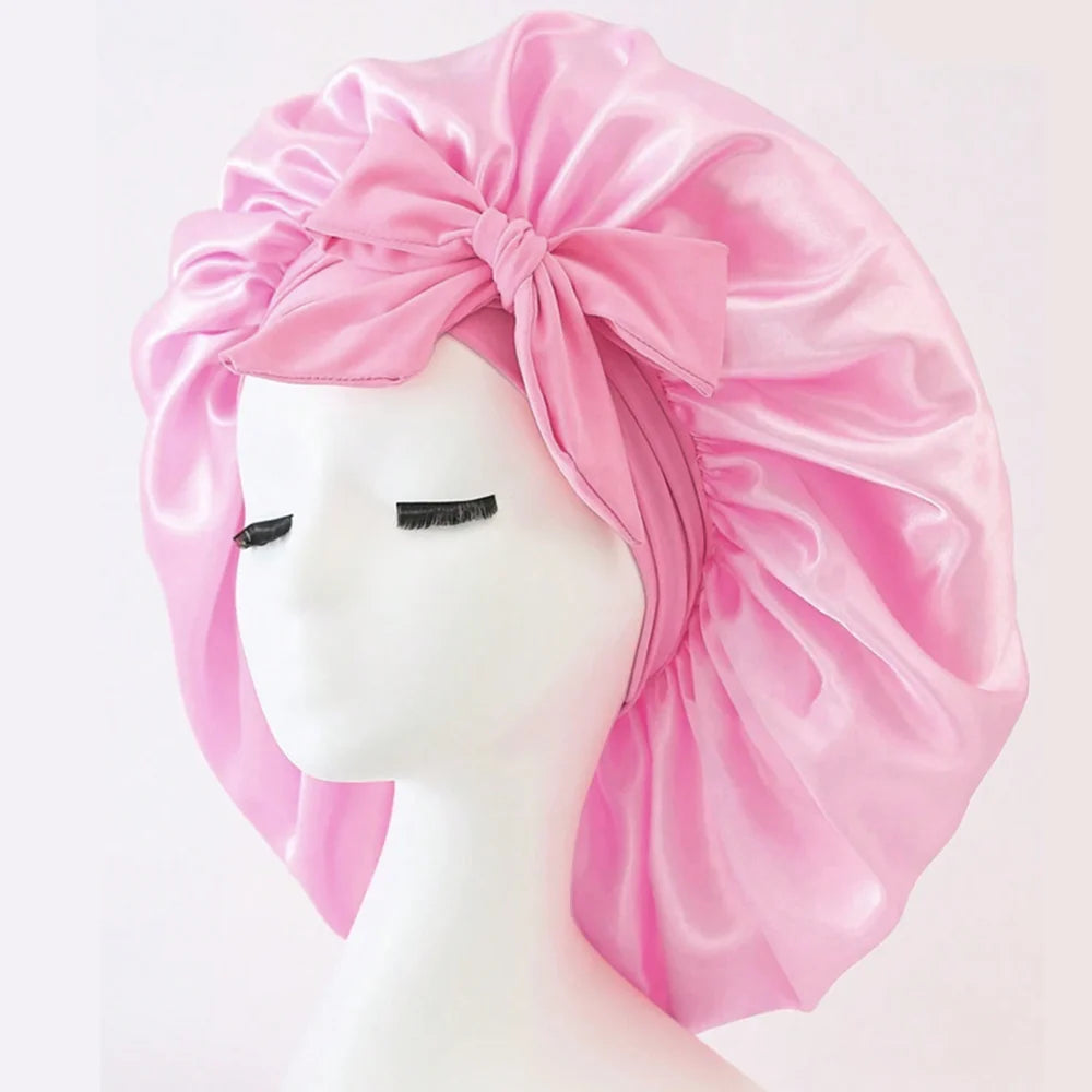 Silk Satin Bonnet Adjustable for sleeping