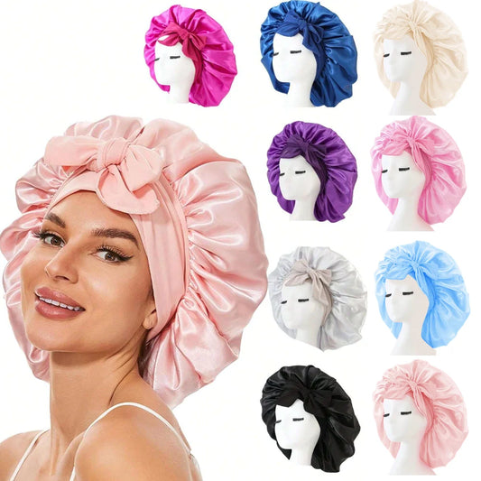 Silk Satin Bonnet Adjustable for sleeping