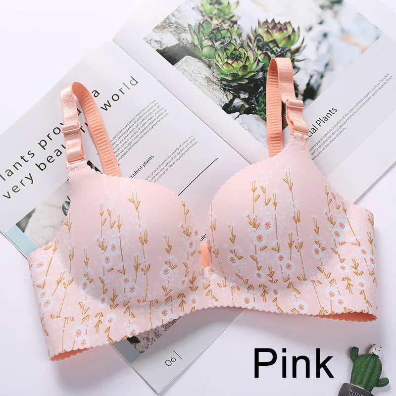 Women Flower Print Seamless Bra Sexy Lingerie