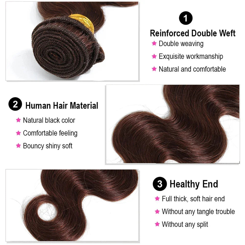 Brown Raw 100% Human Hair Bundles