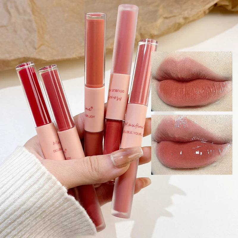 Double End Lip Glaze Full Gloss Mirror And Matte Velvet