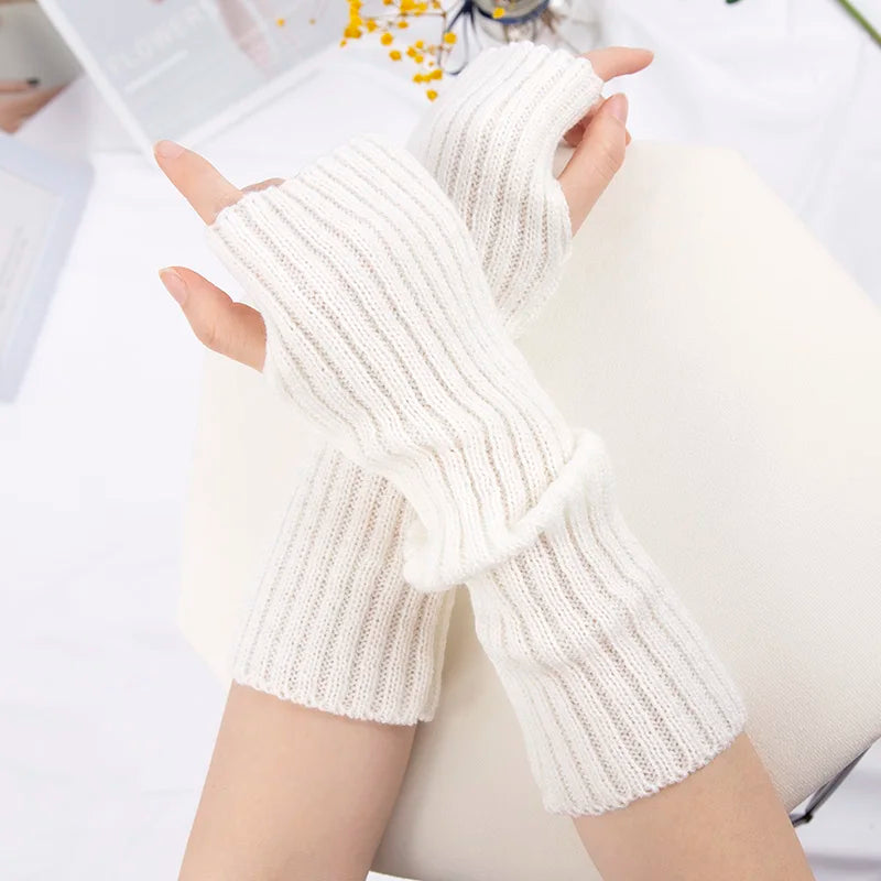 Long Fingerless Gloves Women