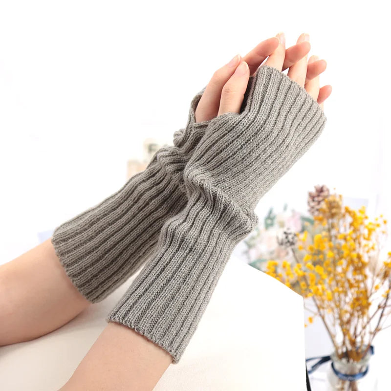 Long Fingerless Gloves Women