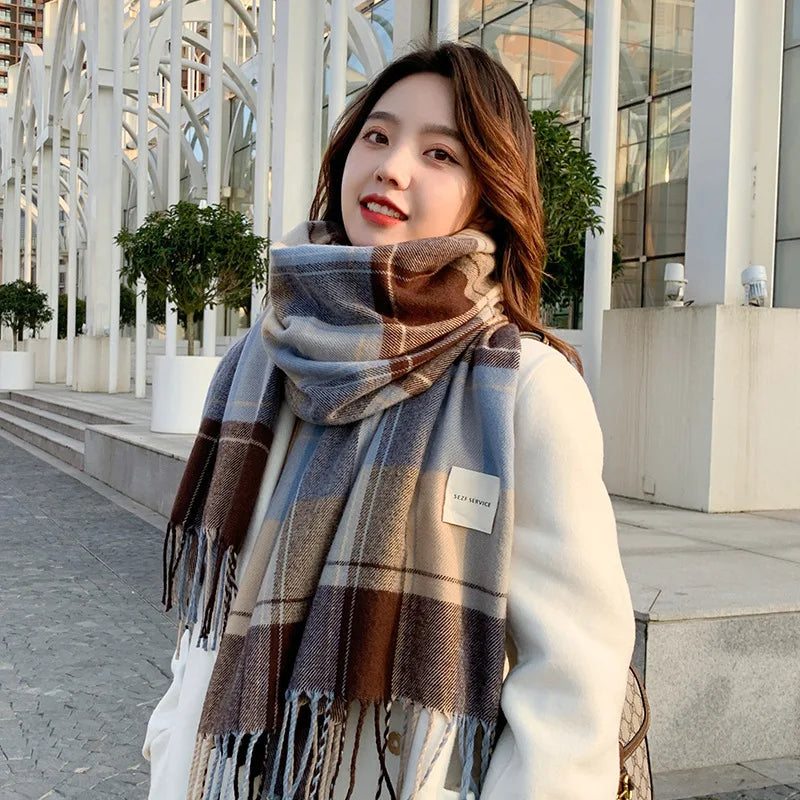 Cozy Checkered Winter Scarf