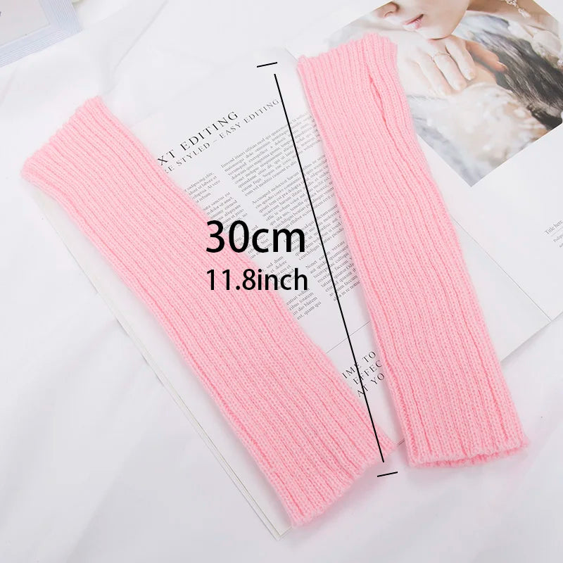 Long Fingerless Gloves Women