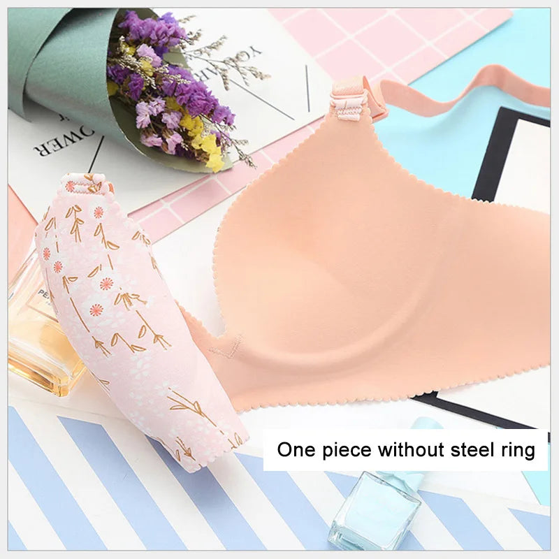 Women Flower Print Seamless Bra Sexy Lingerie