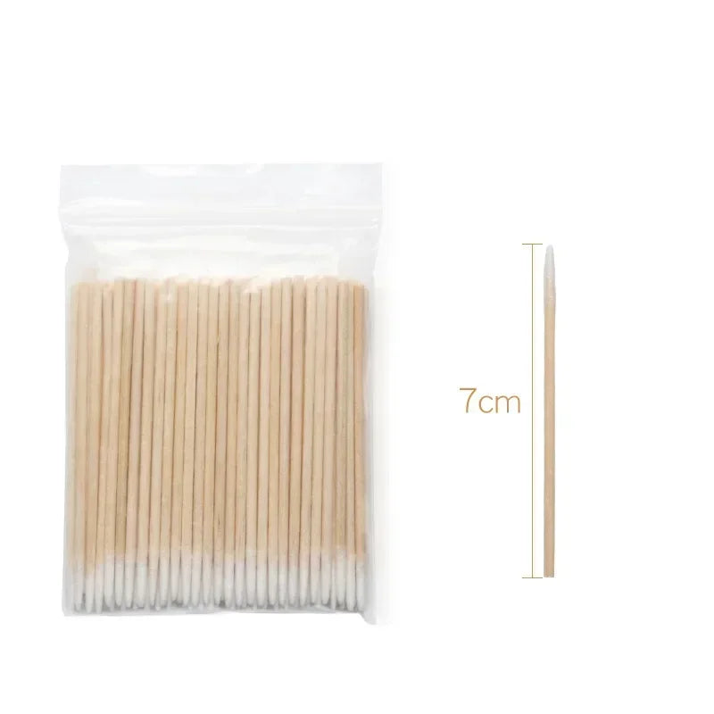 100-500Pcs Nails Wood Cotton Swab