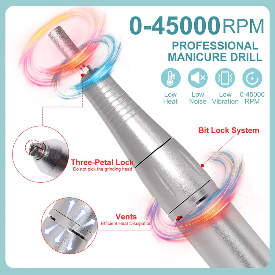 Professional 45000RPM Electric Portable Nail Drill Machine