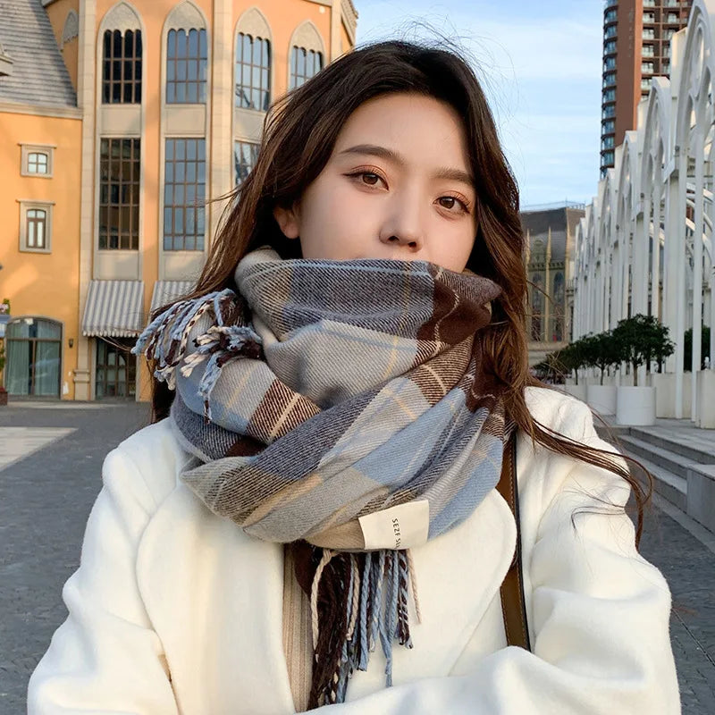 Cozy Checkered Winter Scarf