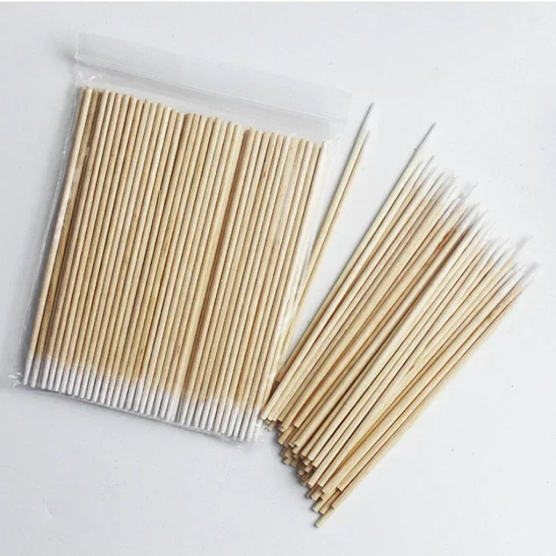 100-500Pcs Nails Wood Cotton Swab