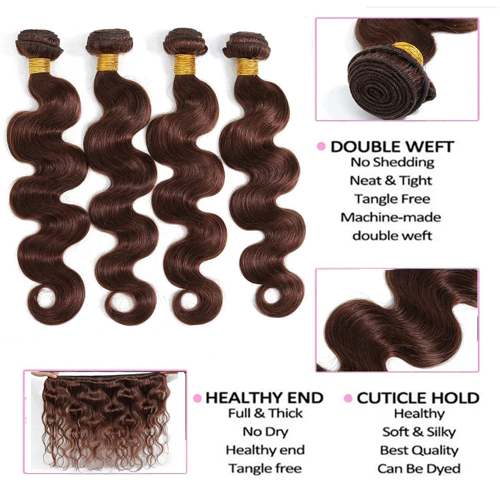 Brown Raw 100% Human Hair Bundles