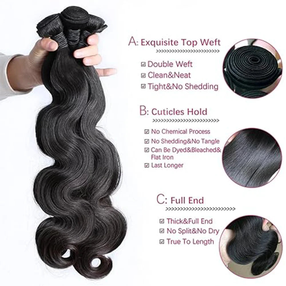 40inch Body Wave Bundles Human